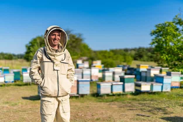 Dave Sanderson after successful apiary equalization and inspection